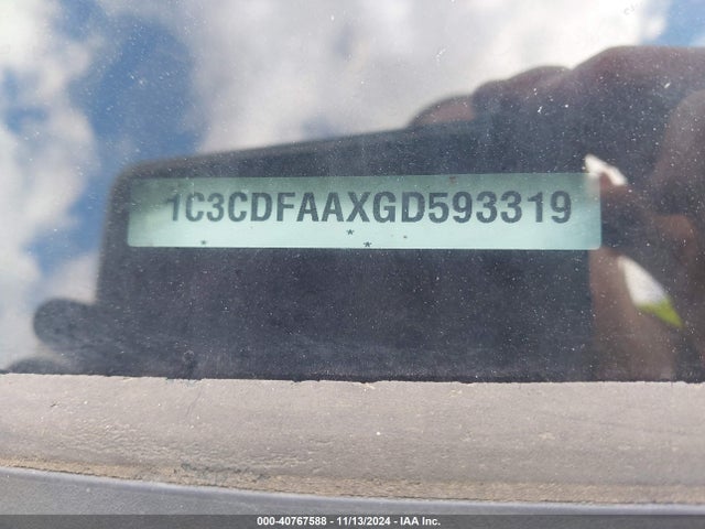 1C3CDFAAXGD593319 Dodge DART SE