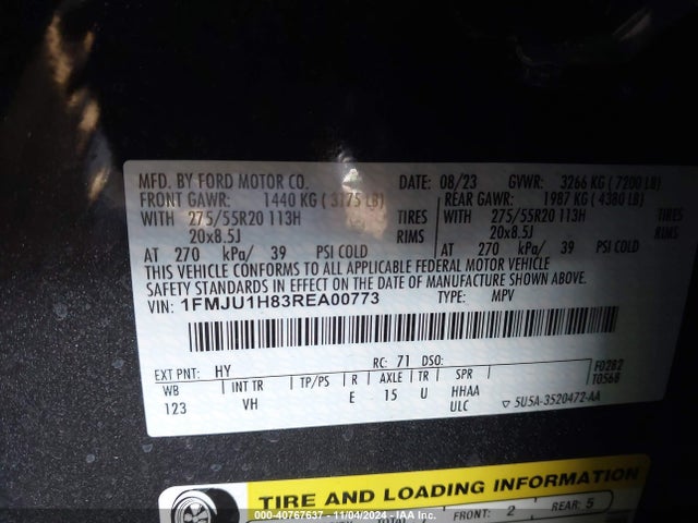 1FMJU1H83REA00773 Ford Expedition Xlt