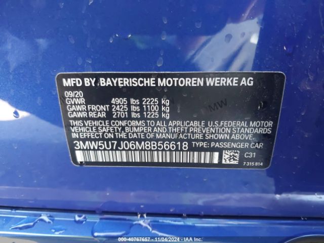 3MW5U7J06M8B56618 BMW 3 Series M340i