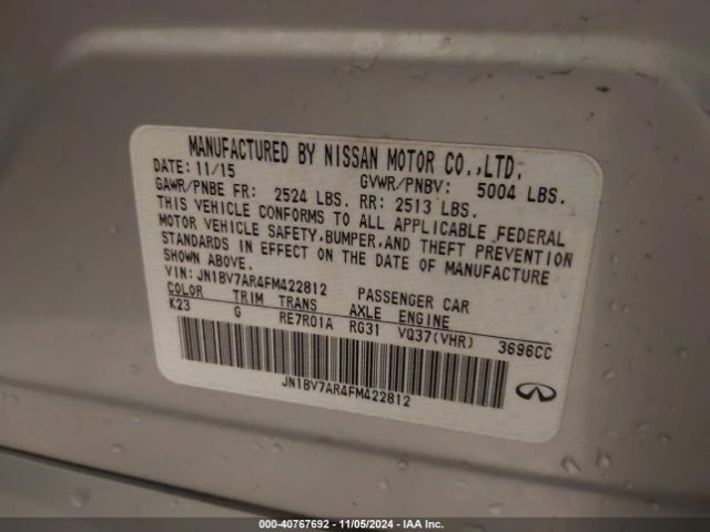 JN1BV7AR4FM422812 Infiniti Q50 Premium