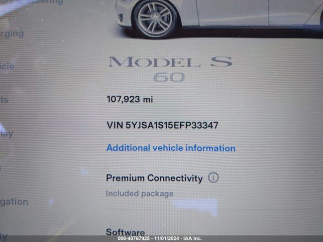5YJSA1S15EFP33347 Tesla MODEL S