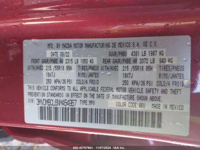 3MVDMBCL6NM454957 Mazda Cx-30 Preferred