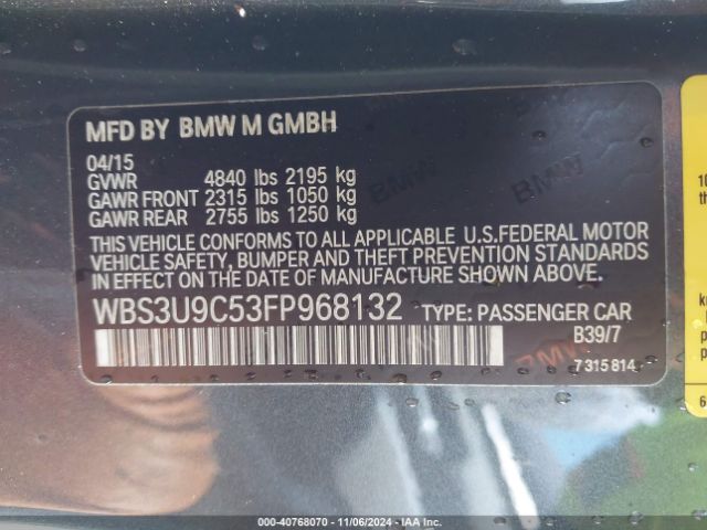 WBS3U9C53FP968132 BMW M4