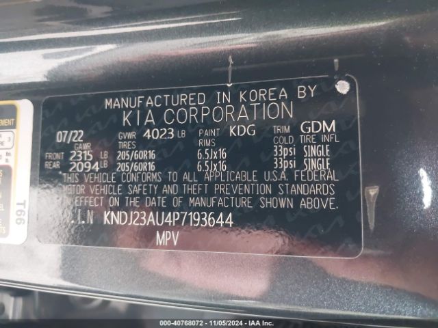 KNDJ23AU4P7193644 KIA SOUL LX