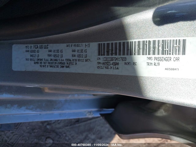 Chrysler 200 S 2016 1C3CCCBB7GN117659 Image 9