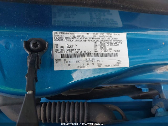 Ford FOCUS SE 2016 1FADP3F26GL354868 Image 9