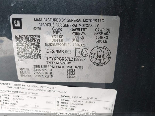 2020 CADILLAC XT6 1GYKPGRS7LZ188902 Photo 8