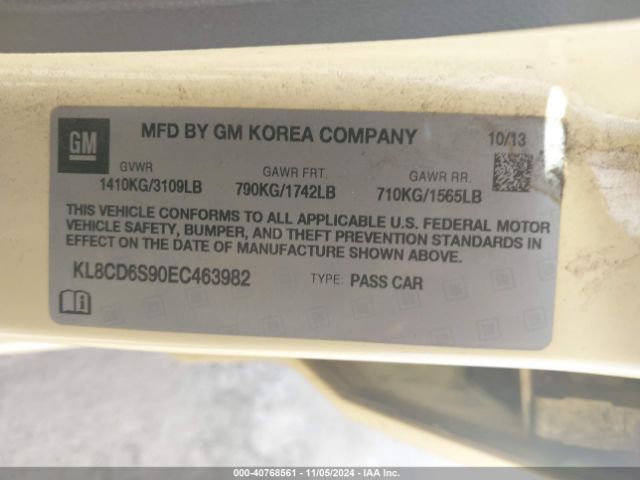 KL8CD6S90EC463982 Chevrolet Spark 1lt Auto