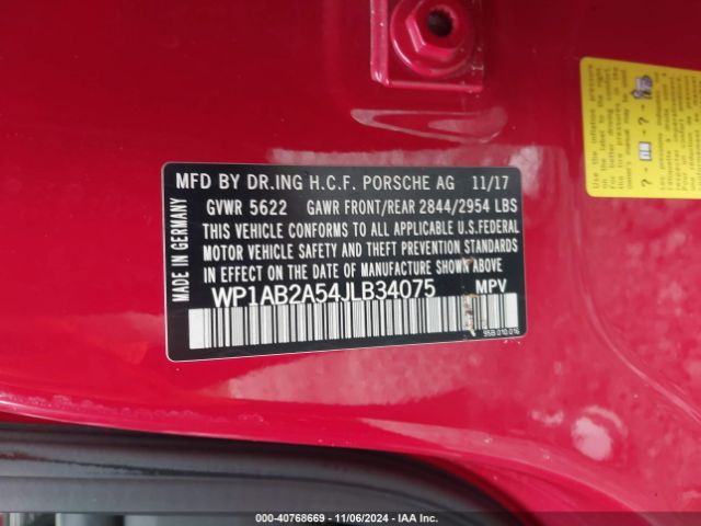 WP1AB2A54JLB34075 Porsche MACAN S