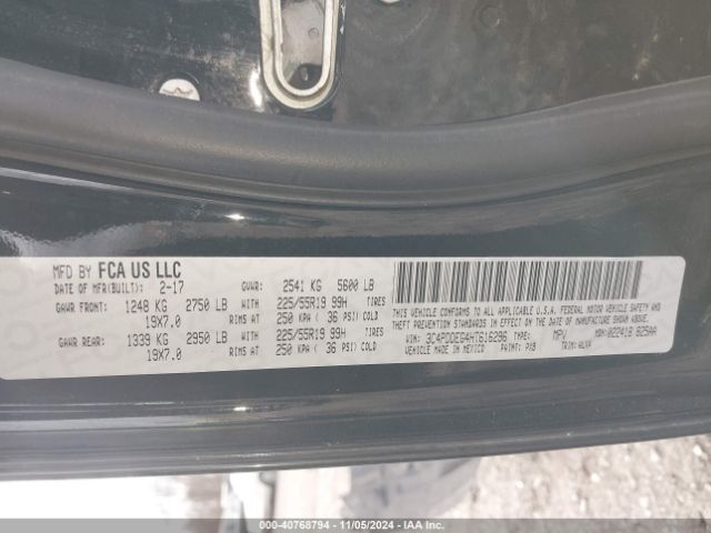 3C4PDDEG4HT616296 Dodge Journey Gt Awd