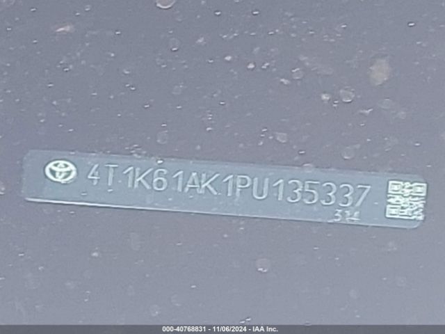 4T1K61AK1PU135337 Toyota CAMRY XSE