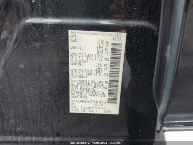5N1AZ2MG9FN290923 Nissan MURANO SL