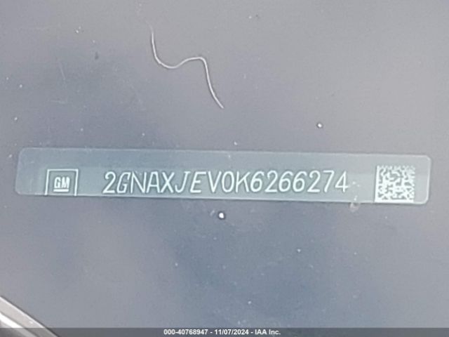 2GNAXJEV0K6266274 Chevrolet EQUINOX LT