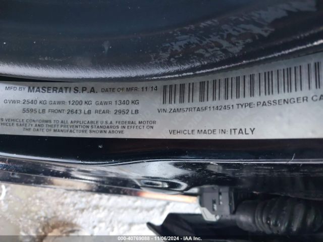 ZAM57RTA5F1142451 Maserati Ghibli S Q4