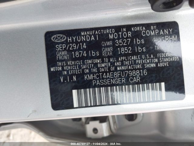 KMHCT4AE8FU798816 Hyundai ACCENT GLS