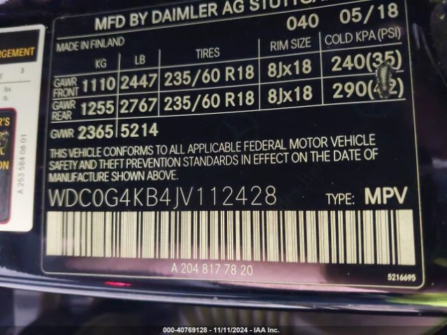 WDC0G4KB4JV112428 Mercedes-Benz Glc 300 4matic