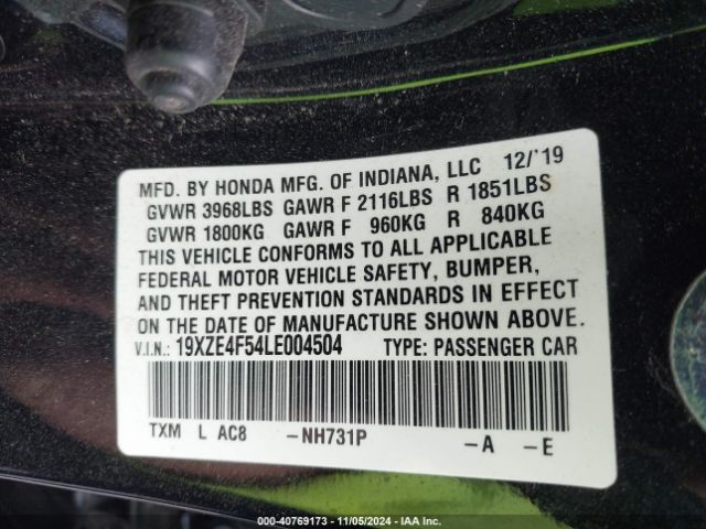 19XZE4F54LE004504 Honda INSIGHT EX