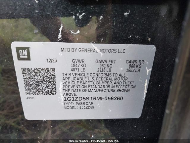 2021 CHEVROLET MALIBU 1G1ZD5ST6MF056360 Photo 8