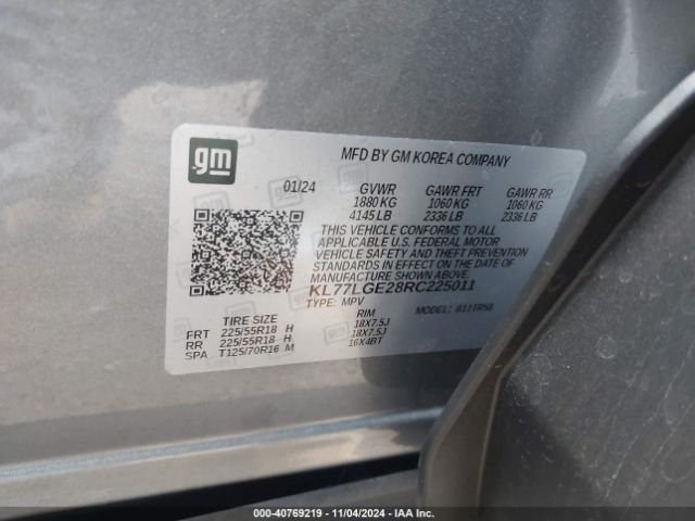 KL77LGE28RC225011 Chevrolet Trax Fwd 1rs