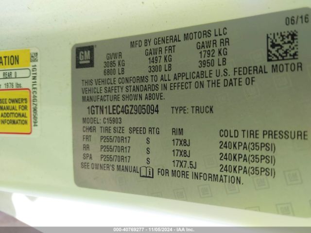 1GTN1LEC4GZ905094 GMC SIERRA 1500