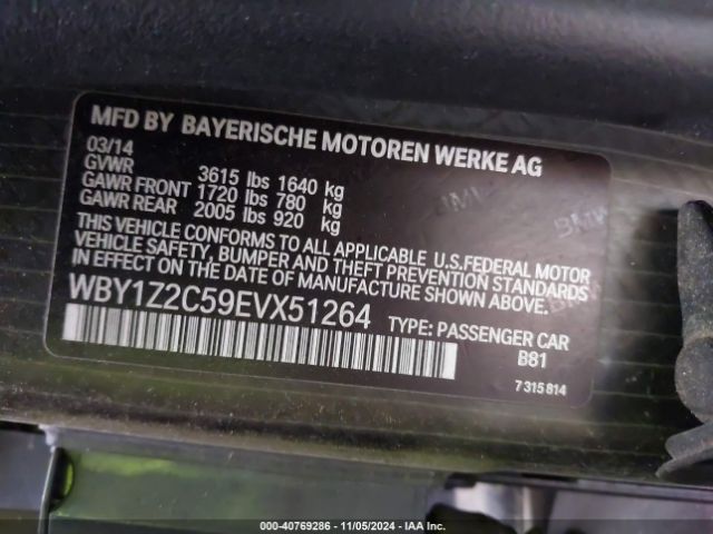 WBY1Z2C59EVX51264 BMW I3
