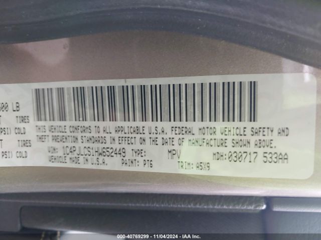 1C4PJLCS1HW652449 Jeep Cherokee Latitude Fwd