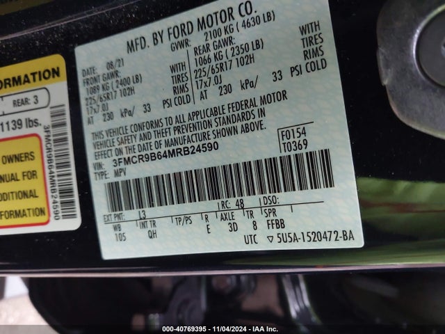 Ford Bronco Sport Big Bend 2021 3FMCR9B64MRB24590 Image 9