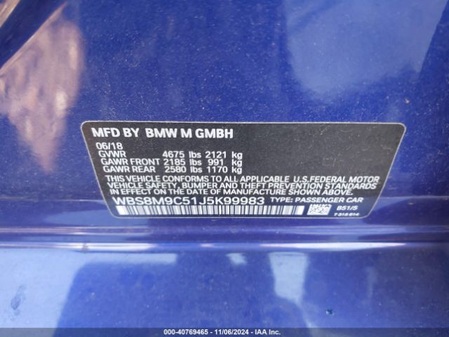 WBS8M9C51J5K99983 BMW M3 Cs