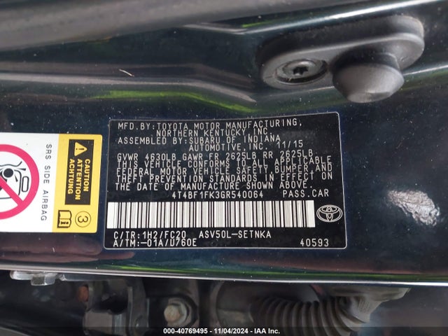 Toyota CAMRY LE 2016 4T4BF1FK3GR540064 Image 9