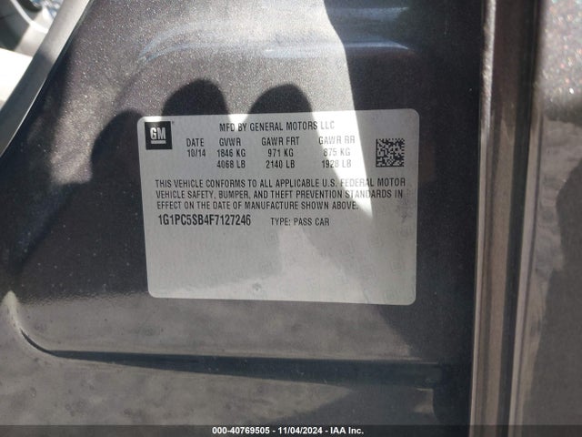 Chevrolet Cruze 1lt Auto 2015 1G1PC5SB4F7127246 Image 9