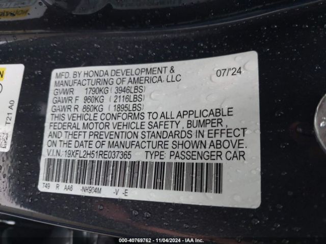 19XFL2H51RE037365 Honda Civic Lx