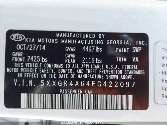 5XXGR4A64FG422097 KIA Optima Sx Turbo