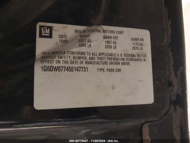 2005 CADILLAC STS 1G6DW677450147731 Photo 8