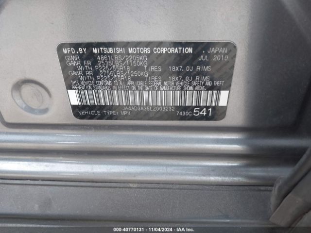 JA4AD3A35LZ003232 Mitsubishi Outlander Le 2.4