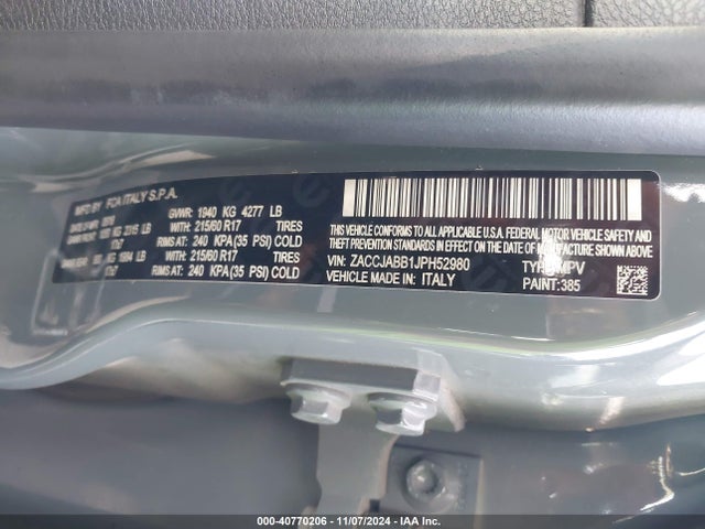 ZACCJABB1JPH52980 Jeep Renegade Latitude Fwd