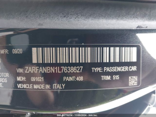 ZARFANBN1L7638627 Alfa Romeo Giulia Ti Sport Carbon Awd