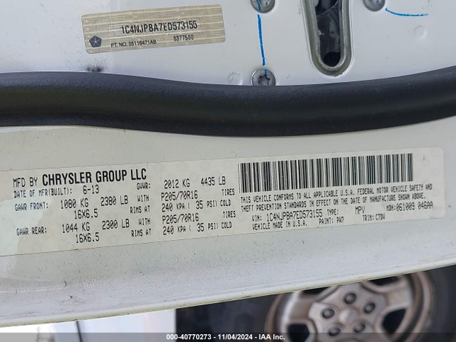 Jeep Patriot Sport 2014 1C4NJPBA7ED573155 Image 9