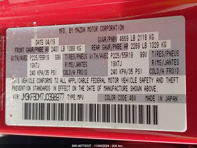 JM3KFBDM7J0398977 Mazda Cx-5 Grand Touring