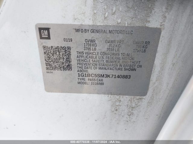 1G1BC5SM3K7140883 Chevrolet CRUZE LS