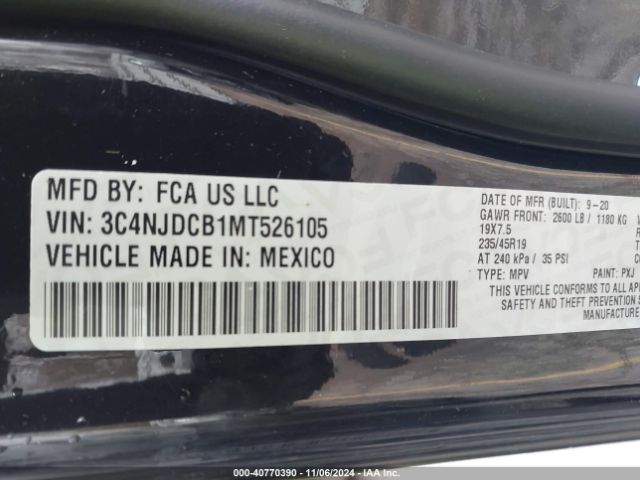 3C4NJDCB1MT526105 Jeep Compass Limited 4x4