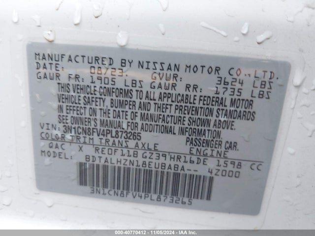 3N1CN8FV4PL873265 Nissan Versa 1.6 Sr Xtronic Cvt