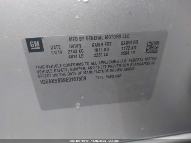 1G6AX5S39E0161509 Cadillac CTS LUXURY