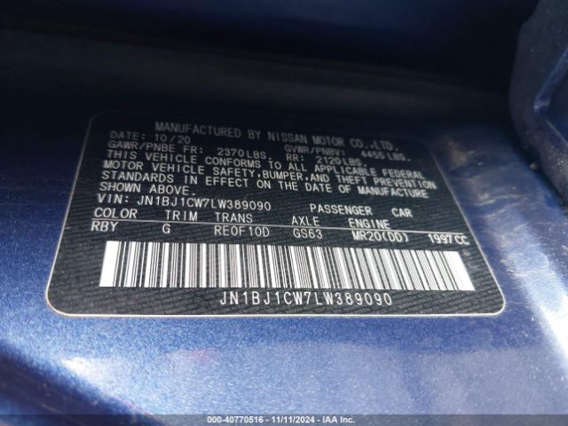 JN1BJ1CW7LW389090 Nissan Rogue Sport S Awd Xtronic Cvt