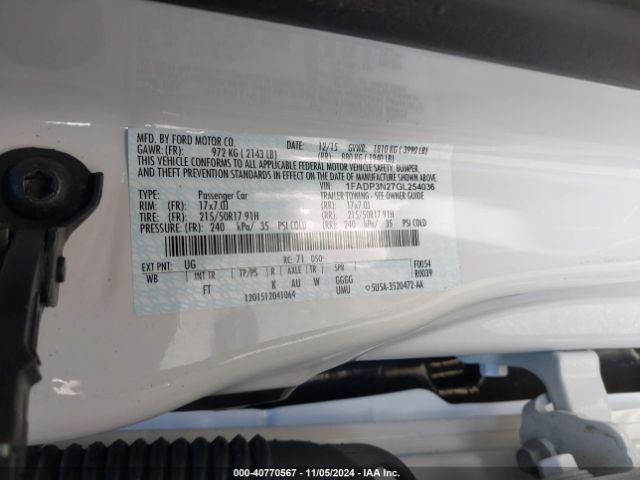 1FADP3N27GL254036 Ford Focus Titanium