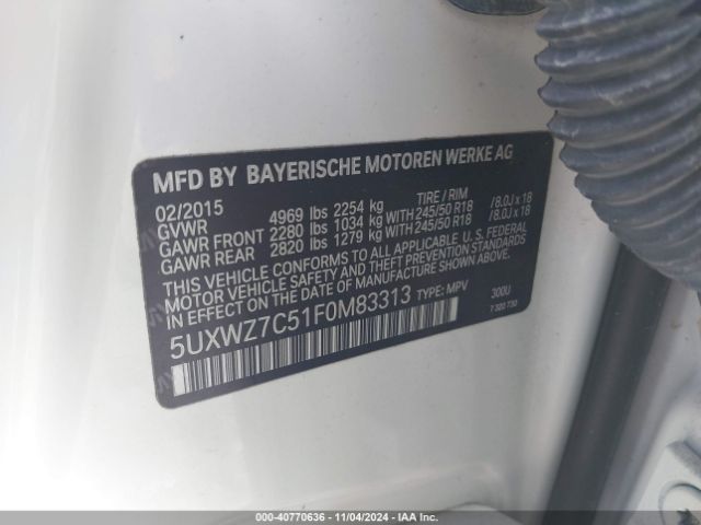 5UXWZ7C51F0M83313 BMW X3 Sdrive28i