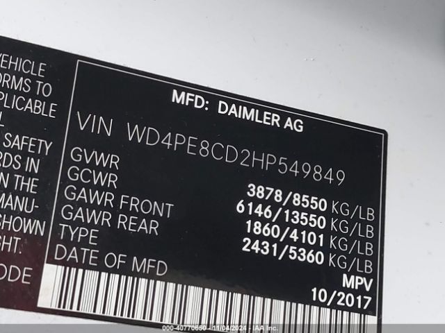 WD4PE8CD2HP549849 Mercedes-Benz Sprinter 2500 High Roof V6