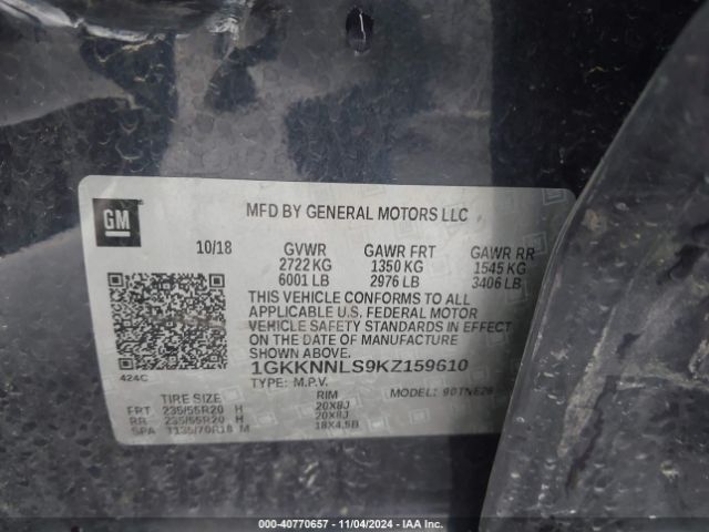 1GKKNNLS9KZ159610 GMC Acadia Slt-2