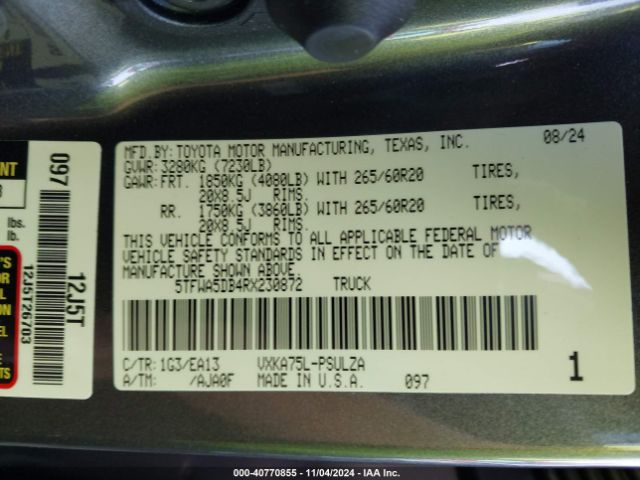 5TFWA5DB4RX230872 Toyota Tundra Limited