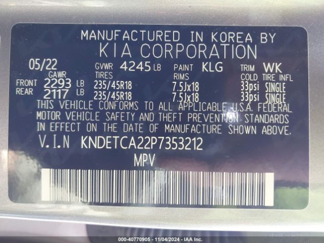 KNDETCA22P7353212 KIA Seltos Sx Turbo