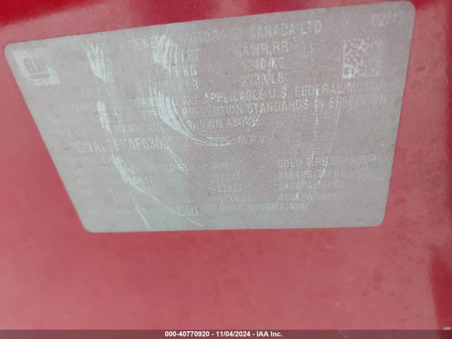 Chevrolet Equinox 2lt 2015 2GNALCEK0F6300572 Image 9